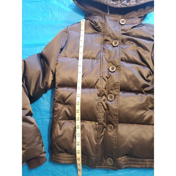 Girls Hooded Puffer Coat Sz X Small Pockets Zipped Old Navy Winter School - Picture 4 of 7